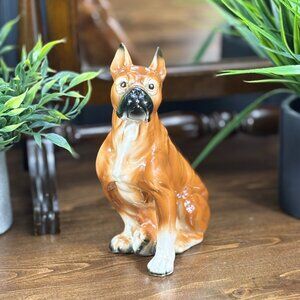 Vintage Enesco Boxer Dog Coin Bank Ceramic Boxer Figurine for Boxer Breed Owner